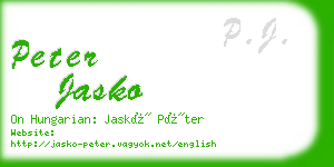 peter jasko business card